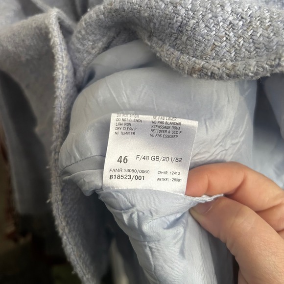 BASLER Black Label Light Blue Tweed Silk Blazer Jacket Women's EU 46 US Size 14 - Picture 10 of 10